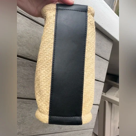 ✨ MARC JACOBS Raffia Mini Tote | Straw + Black Leather | Crossbody NWOT - Picture 12 of 15